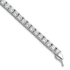 Sterling Shimmer Sterling Silver Rhodium-plated 4.5mm CZ 43 Stone 8 inch Bracelet