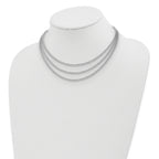 Sterling Shimmer Sterling Silver Rhodium-plated 16 inch 732 Stone CZ 3 Strand Layer Necklace