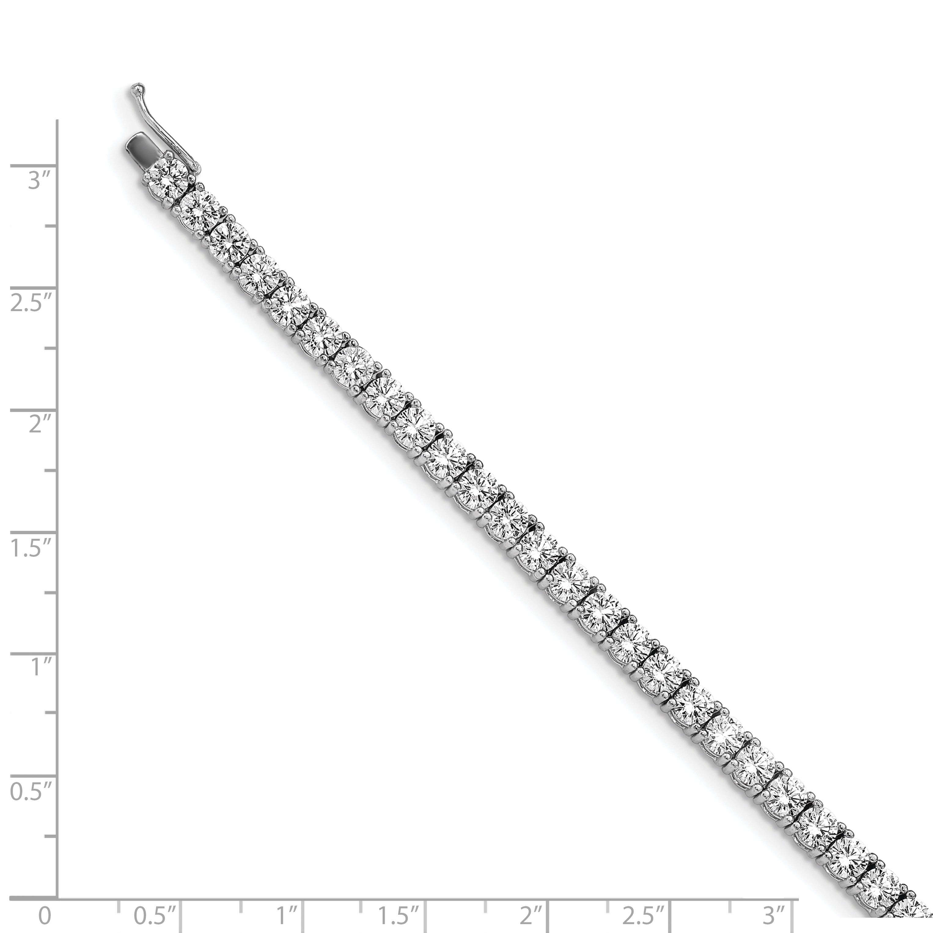 Sterling Shimmer Sterling Silver Rhodium-plated 7 inch 41 Stone CZ Bracelet