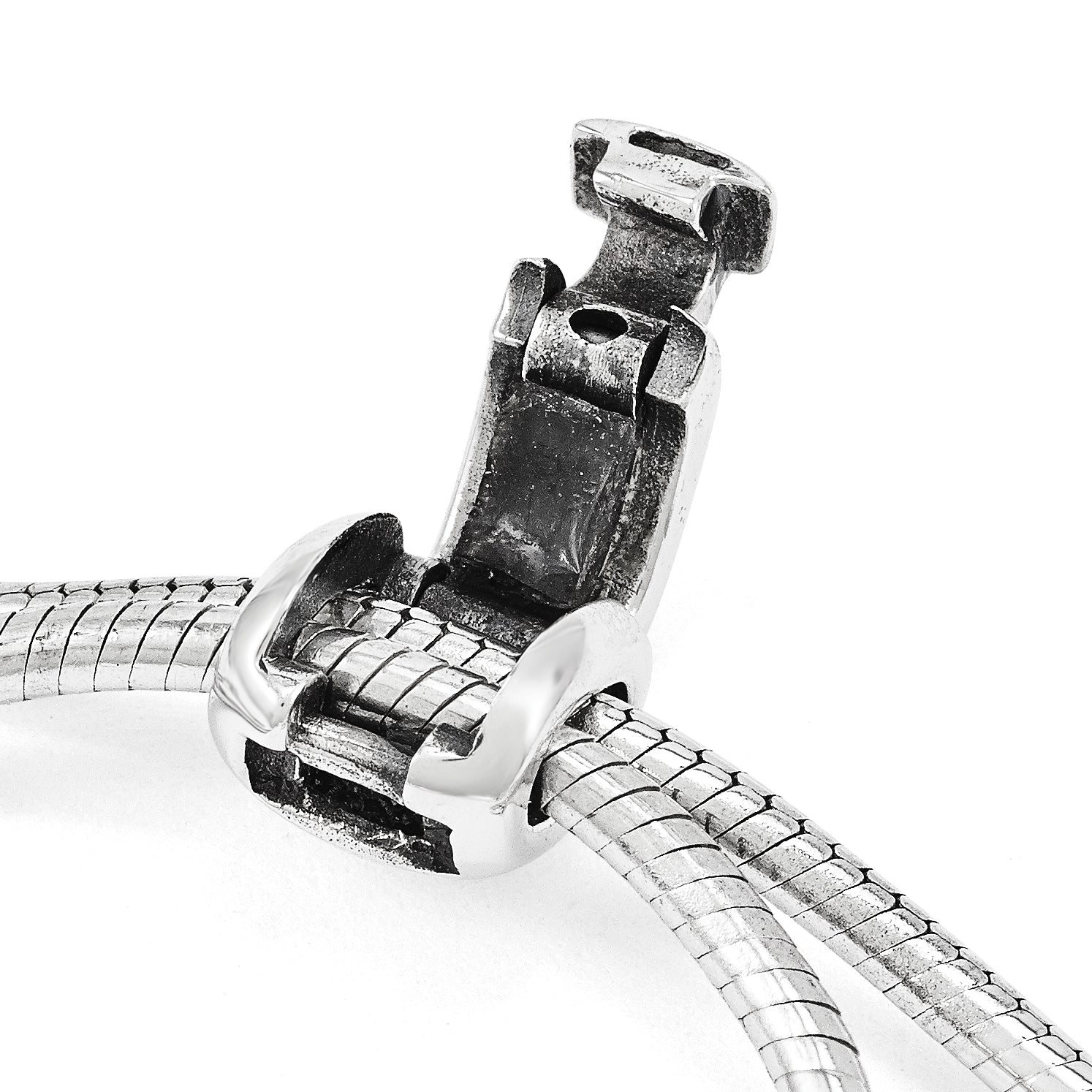 Sterling Silver Antiqued Reflections Clear Crystal Adjustable Bracelet Secondary image