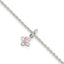 Sterling Silver Polished Pink CZ Butterfly With  1.5in Ext. Children's Bracele