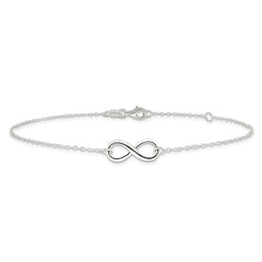 Sterling Silver Infinity 10 inch Plus 1 inch Extender - Total 11 inch Anklet