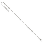 Sterling Silver Beaded 9 inch Plus 1 inch Extender - Total 10 inch Anklet