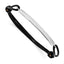Sterling Silver Rhodium-plated ID Plate With Black Leather Adjustable Bracelet
