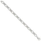 Sterling Silver Polished Fancy Link Bracelet