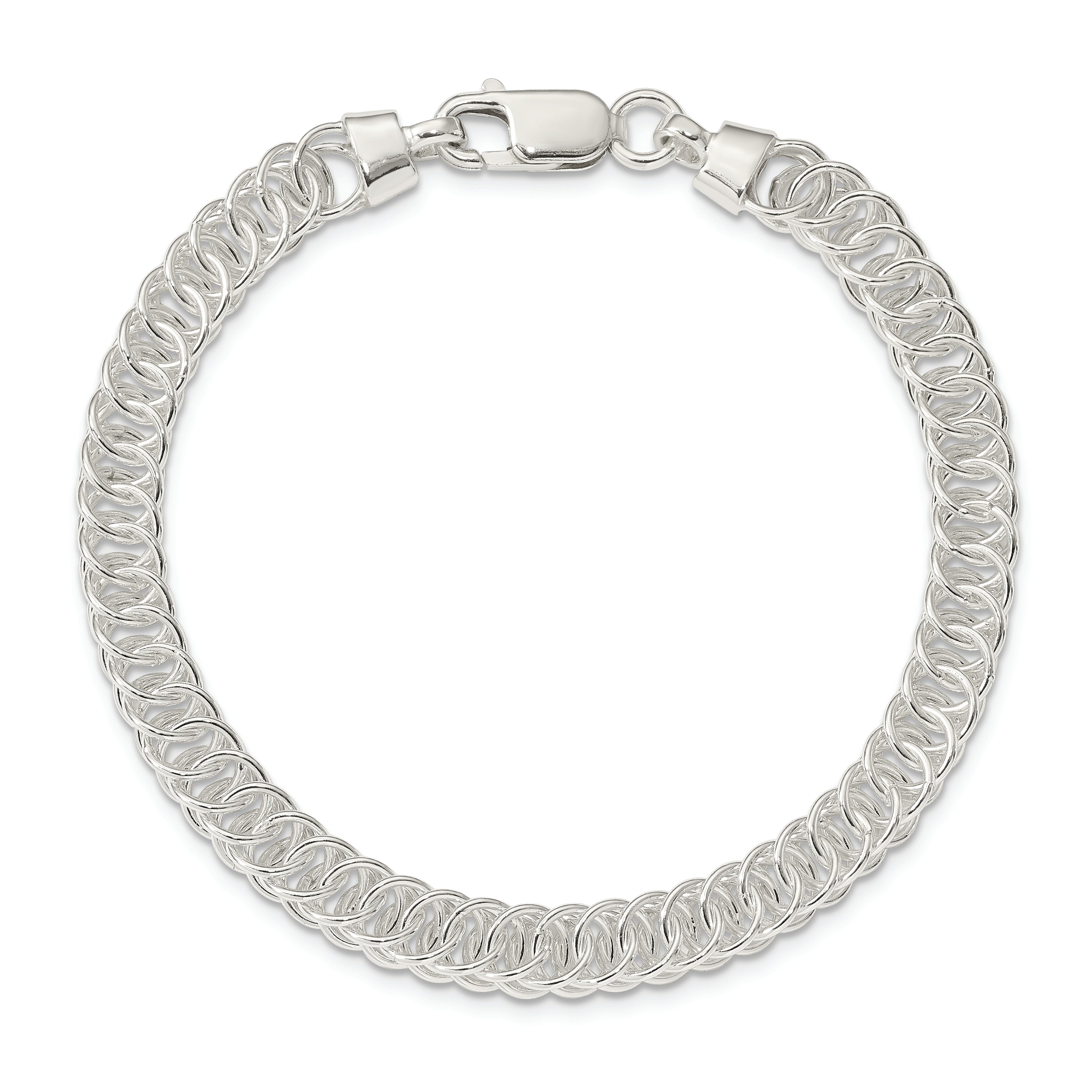 Sterling Silver Polished Fancy Link Bracelet
