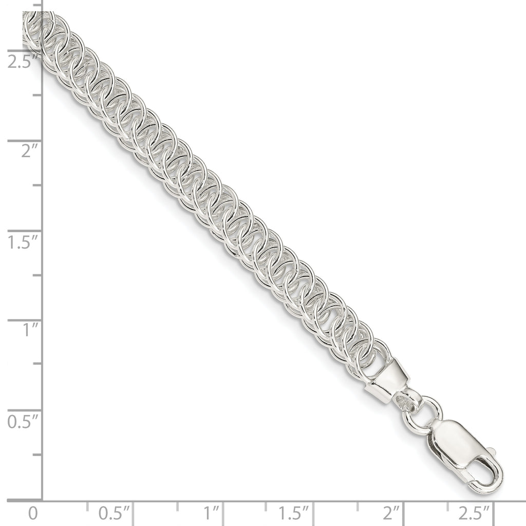 Sterling Silver Polished Fancy Link Bracelet