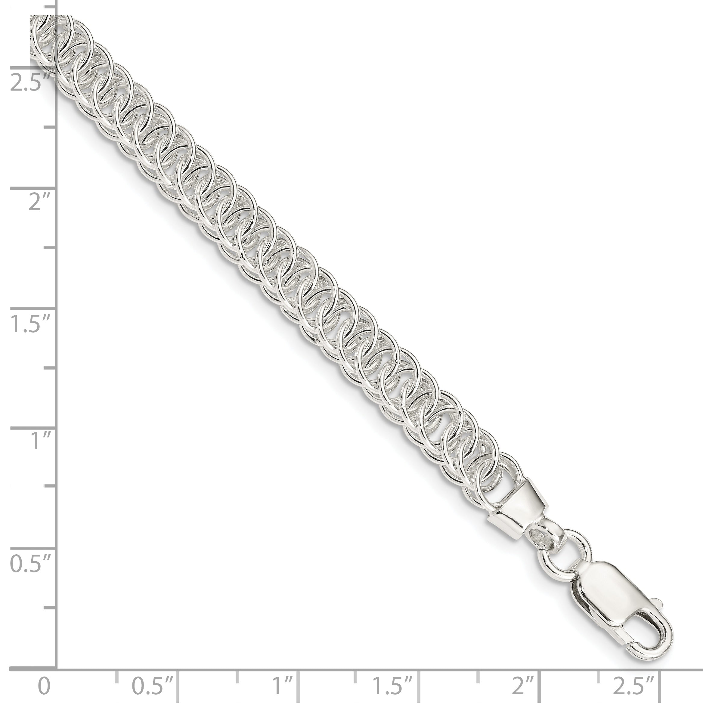 Sterling Silver Polished Fancy Link Bracelet