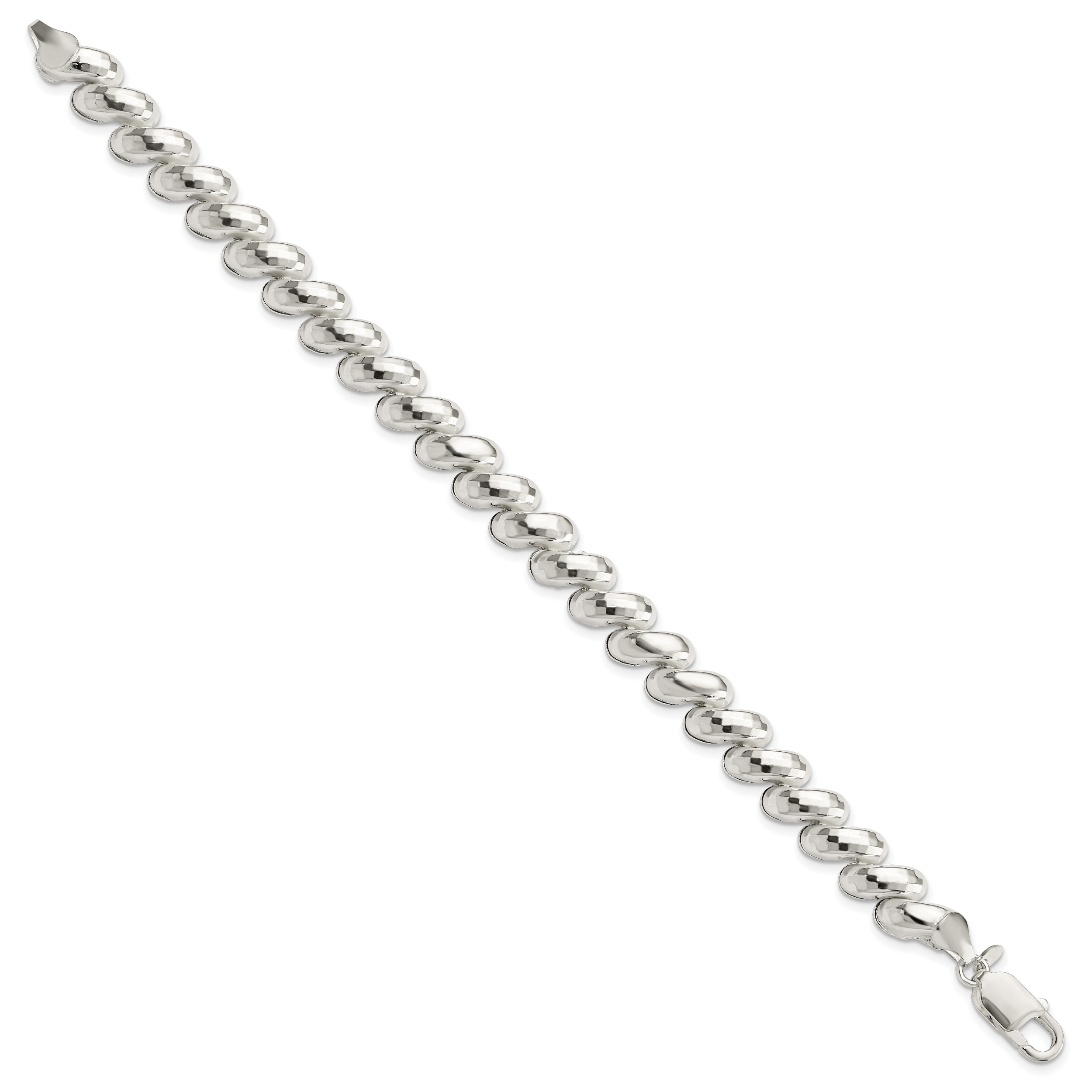 Sterling Silver Fancy Diamond-cut San Marco Bracelet Secondary image