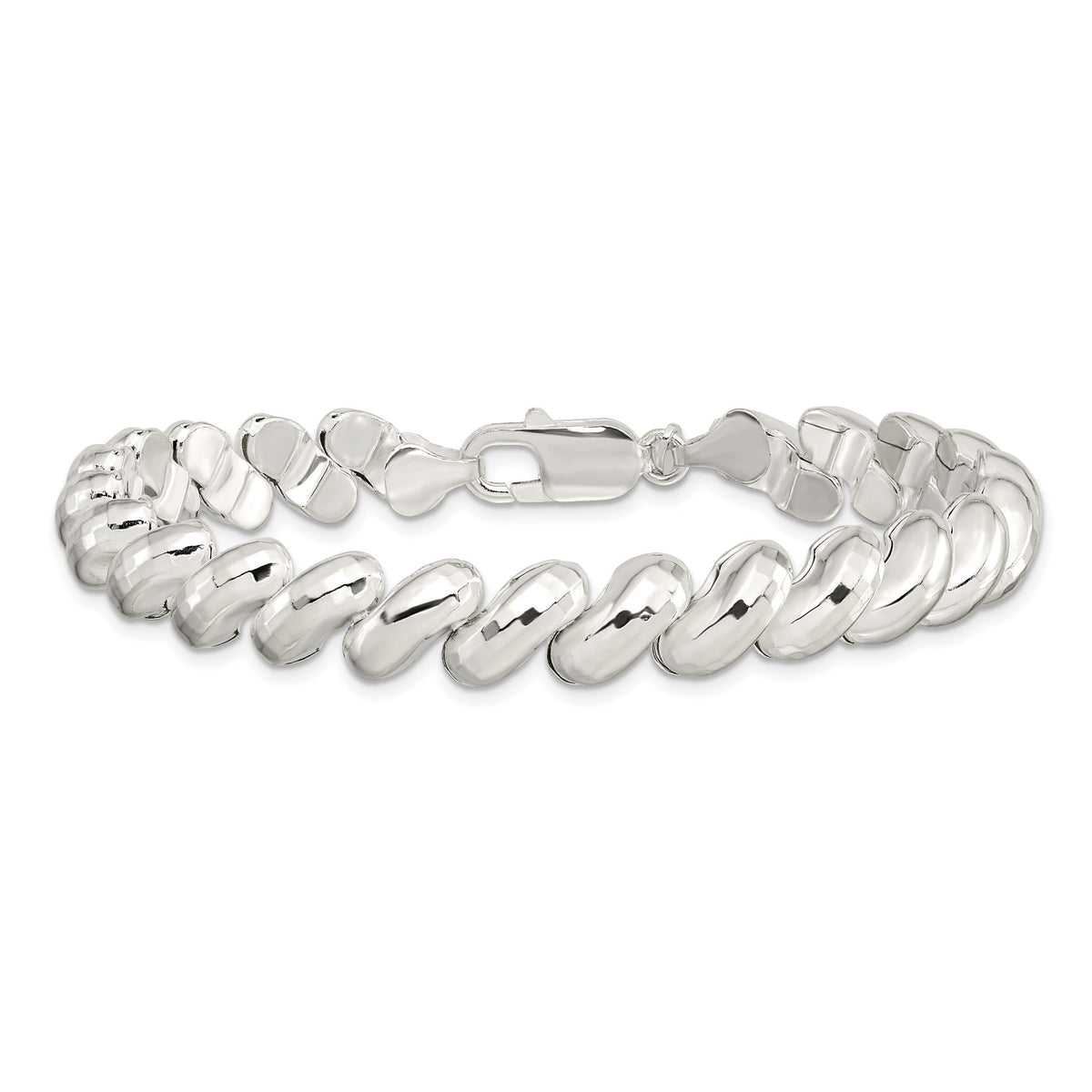 San Marco Link Bracelet in Sterling Silver, 9.4mm, 7.5 Inch - Sophia Jewelers