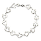 Sterling Silver Polished Heart Bracelet