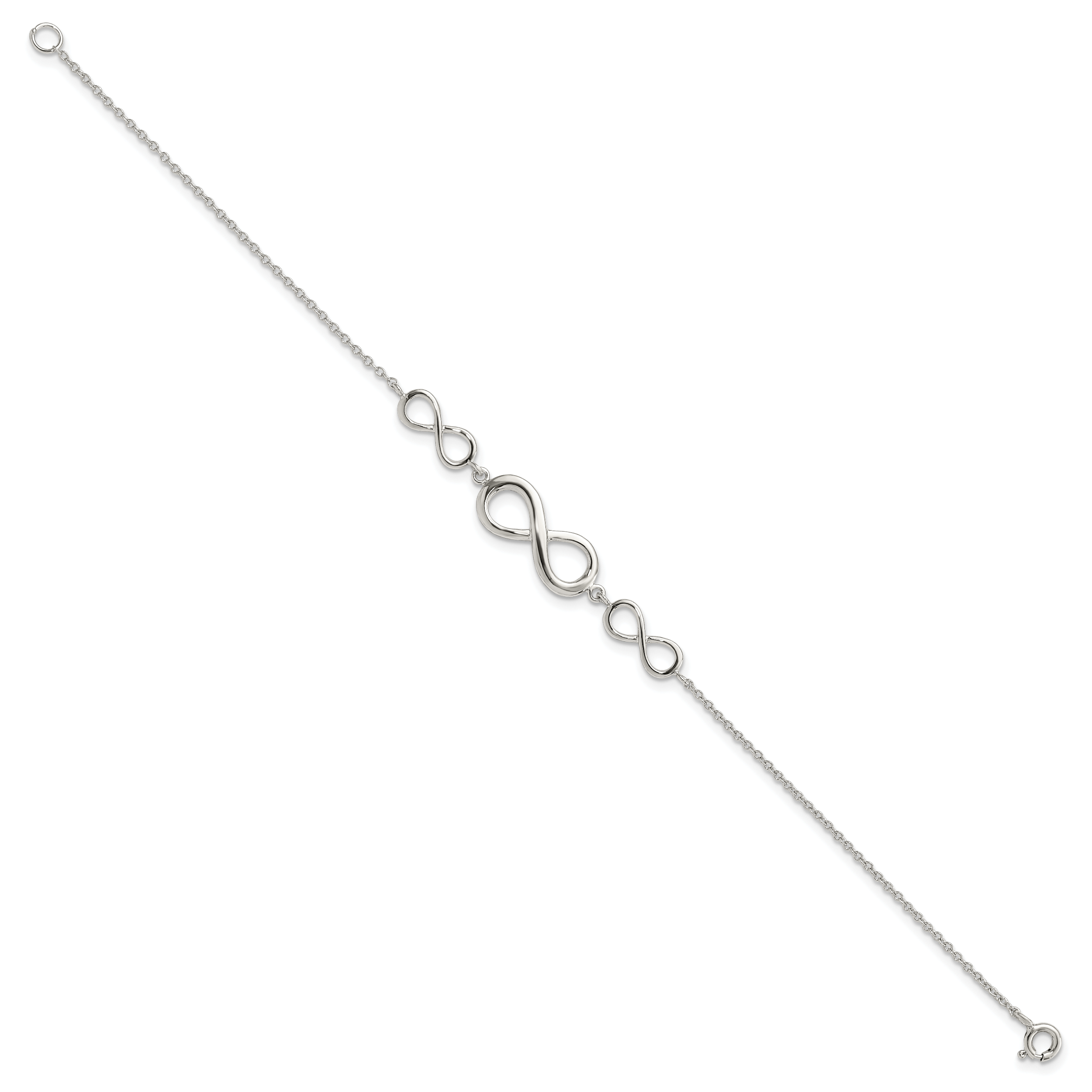 Sterling Silver Rhodium-plated Polished Infinity Symbol Bracelet Secondary image