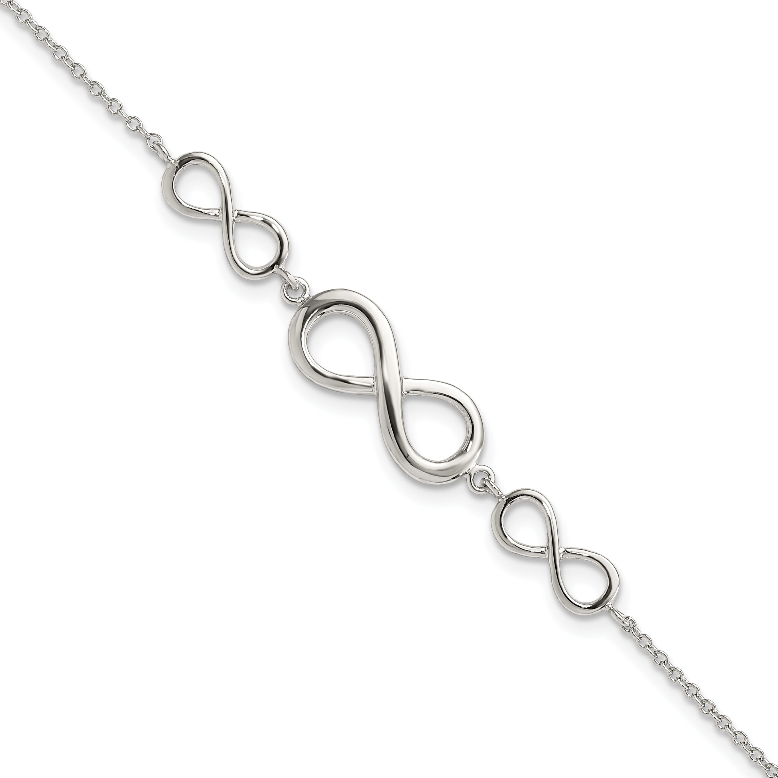 Sterling Silver Rhodium-plated Polished Infinity Symbol Bracelet Main image