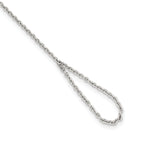 Sterling Silver Rh-plated Polished CZ Heart/Arrow Attached Ring/Bracelet