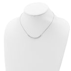 Sterling Silver Rhodium-plated CZ With 2in ext. Bar Necklace