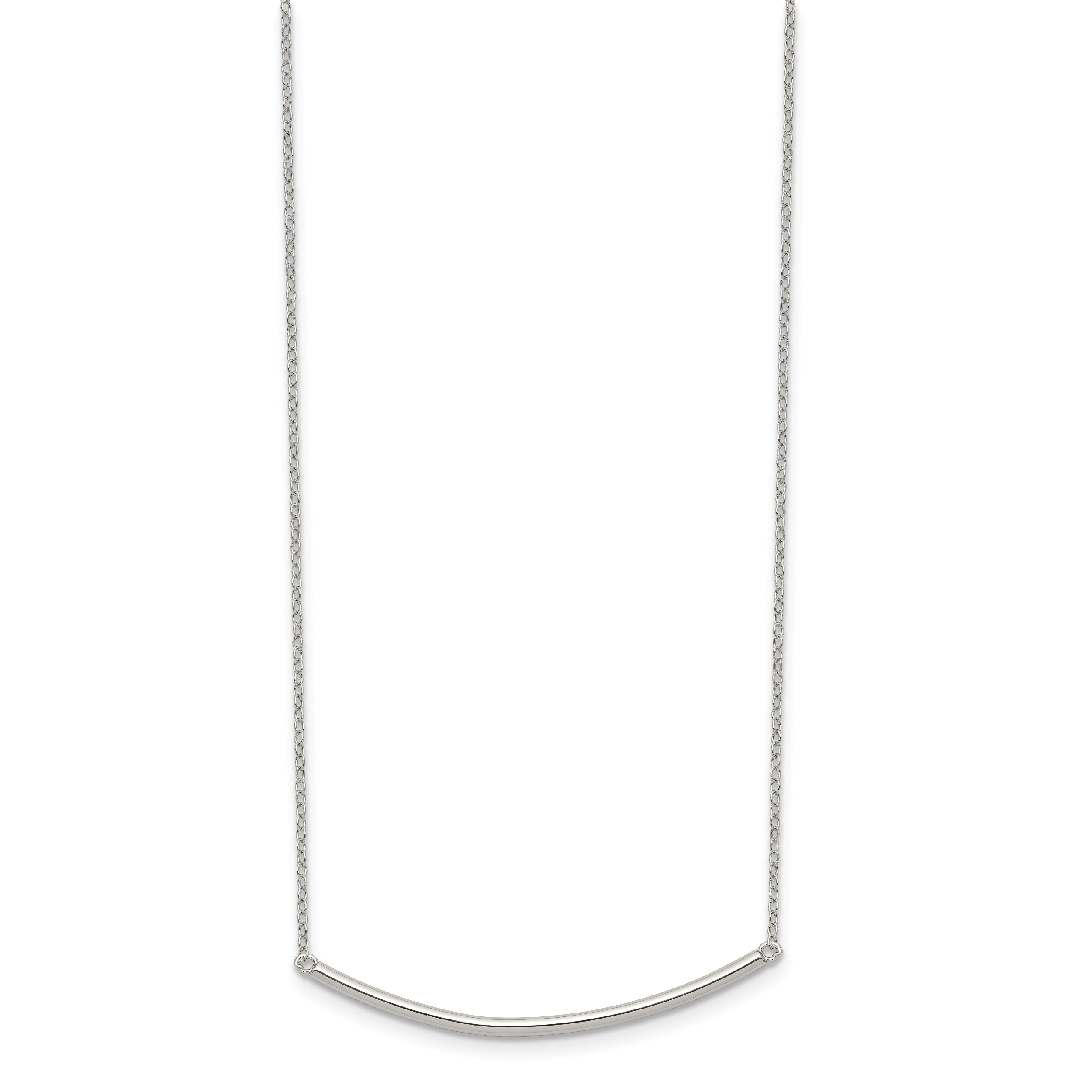 Sterling Silver Rhodium-plated Polished With 1 inch ext. Bar Necklace Secondary image