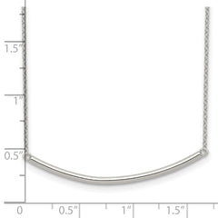 Sterling Silver Rhodium-plated Polished With 1 inch ext. Bar Necklace