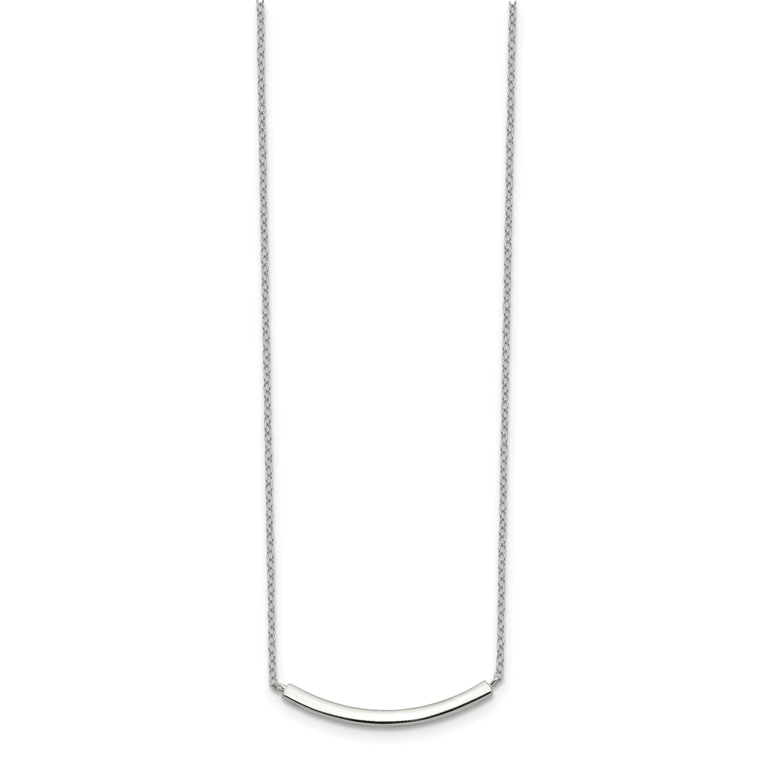 Sterling Silver Rhodium-plated With 2in ext. Bar Necklace Secondary image