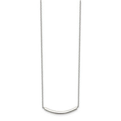 Sterling Silver Rhodium-plated With 2in ext. Bar Necklace