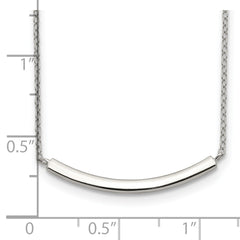 Sterling Silver Rhodium-plated With 2in ext. Bar Necklace
