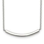 Sterling Silver Rhodium-plated With 2in ext. Bar Necklace