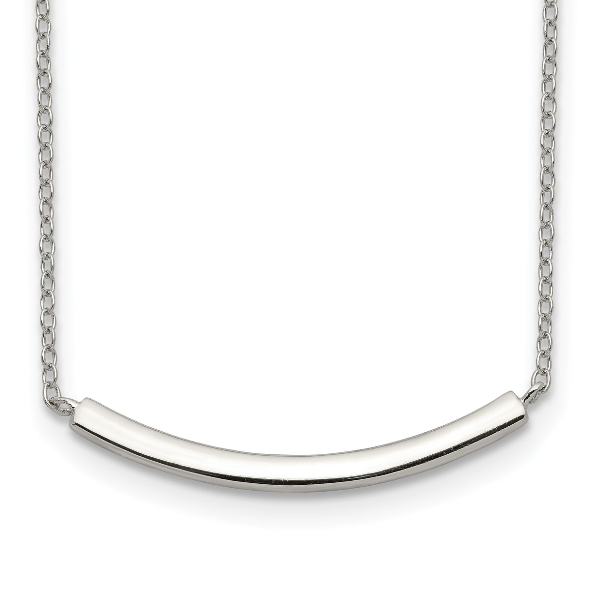 Sterling Silver Rhodium-plated With 2in ext. Bar Necklace