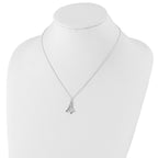 Sterling Silver Polished Christmas Tree Necklace