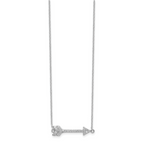 Sterling Silver Rhodium-plated CZ Arrow With 2in ext. Necklace
