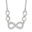 Sterling Silver RH-plated Polished CZ Infinity Symbol Necklace