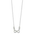 Sterling Silver Rhodium-plated Polished CZ Infinity Symbol Necklace