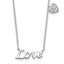 Sterling Silver Rhodium-plated Polished LOVE with CZ Heart Necklace