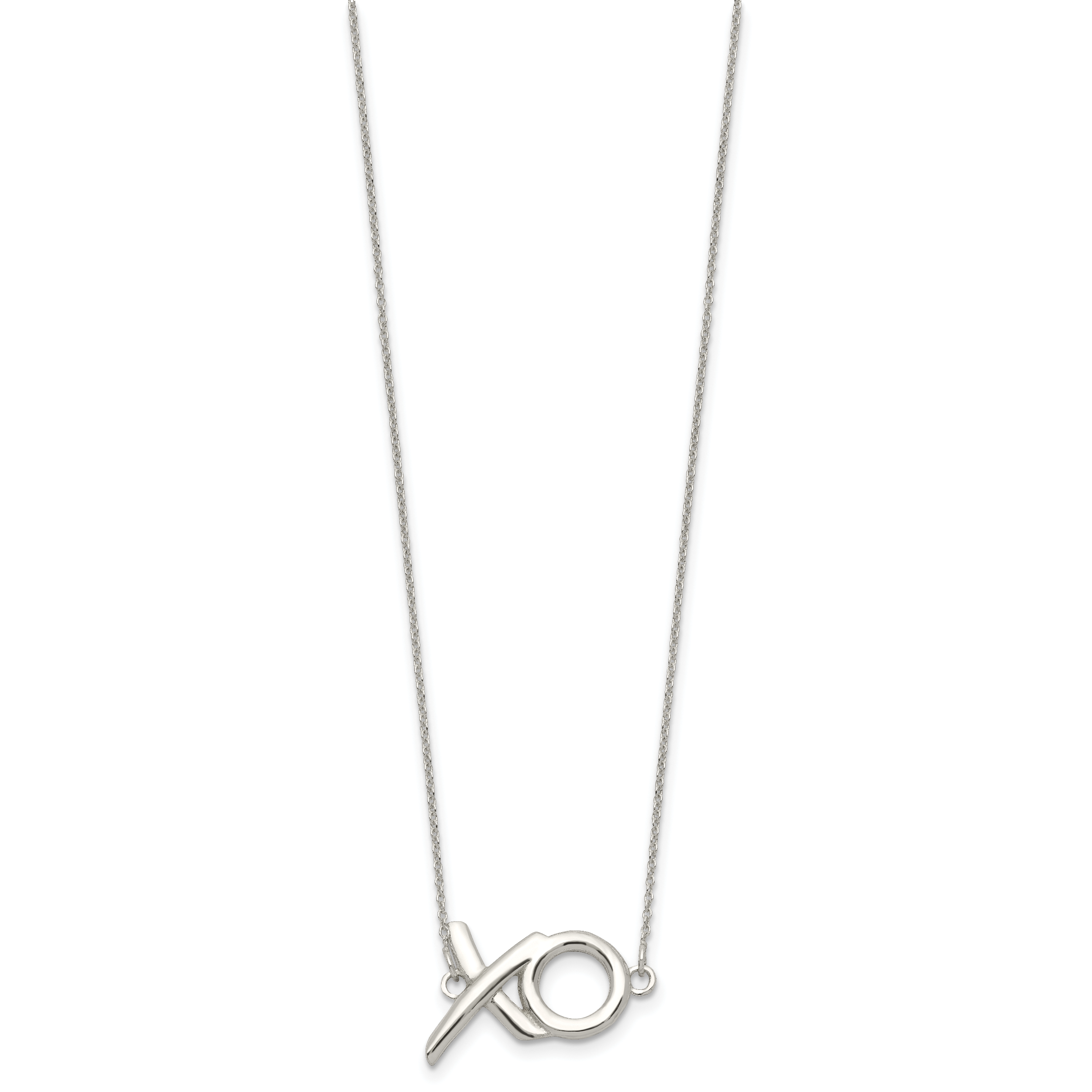 Sterling Silver Polished  XO With 2in. Ext. Necklace Secondary image