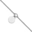 Sterling Silver Rhodium-plated Engravable Disc With 1in ext Bracelet
