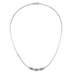 Sterling Silver Rhodium-plated Polished Filigree Bead Necklace