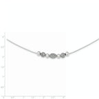 Sterling Silver Rhodium-plated Polished Filigree Bead Necklace
