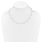 Sterling Silver Polished Beaded 18in Necklace