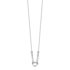 Sterling Silver Rhodium-plated Heart With Box Chain Necklace
