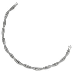 Sterling Silver Twisted Mesh Necklace