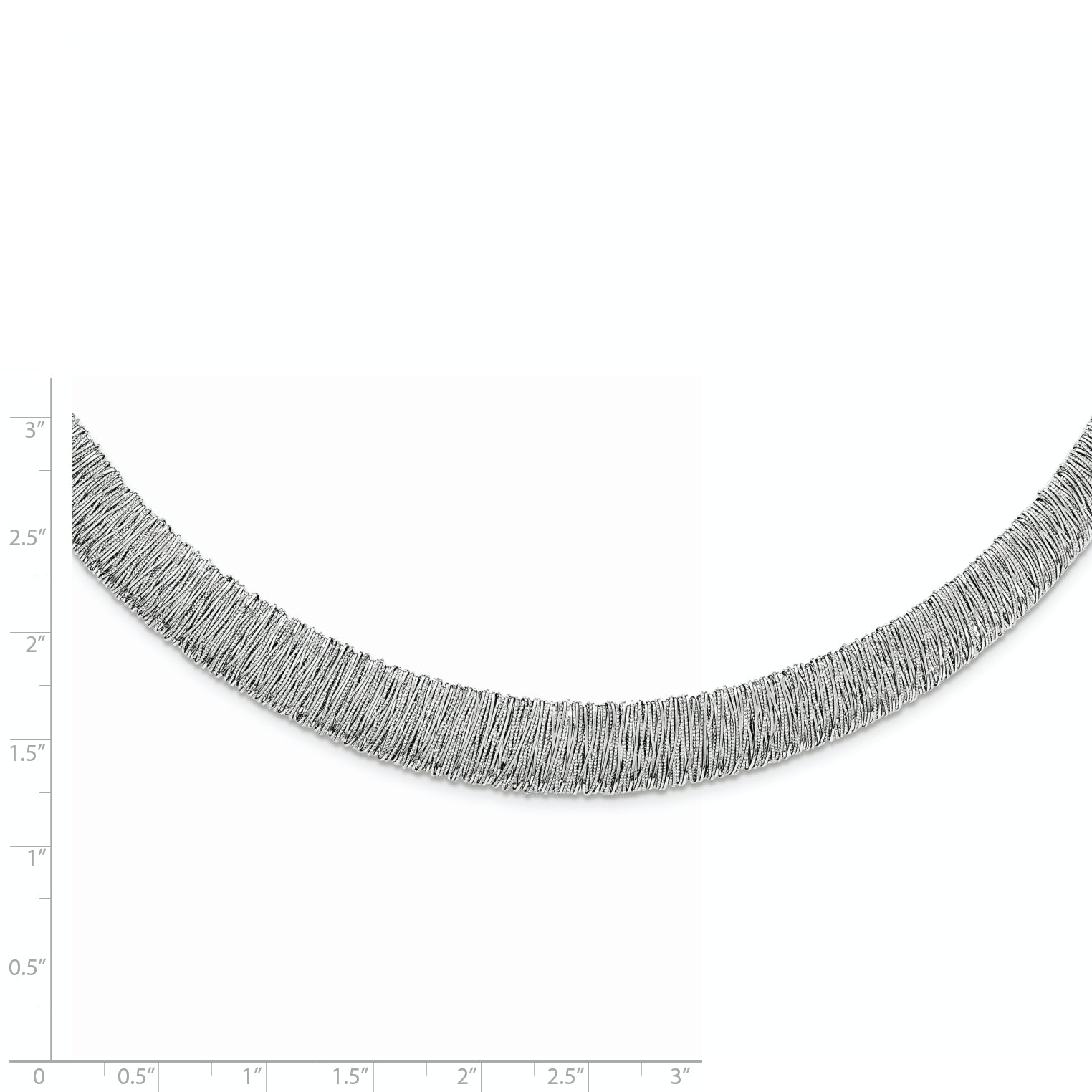Sterling Silver Rhodium-plated Fancy Domed Necklace Secondary image