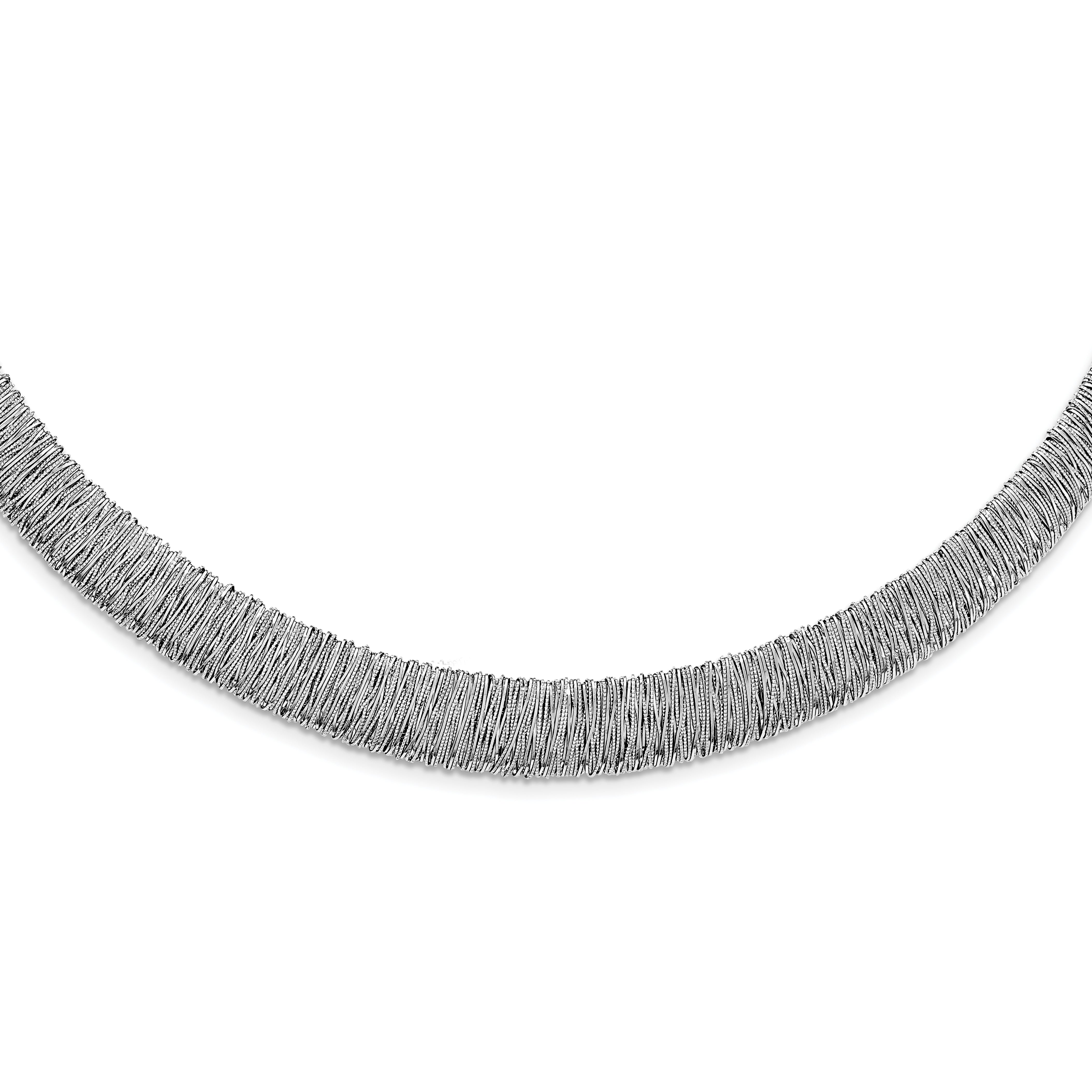 Sterling Silver Rhodium-plated Fancy Domed Necklace Main image
