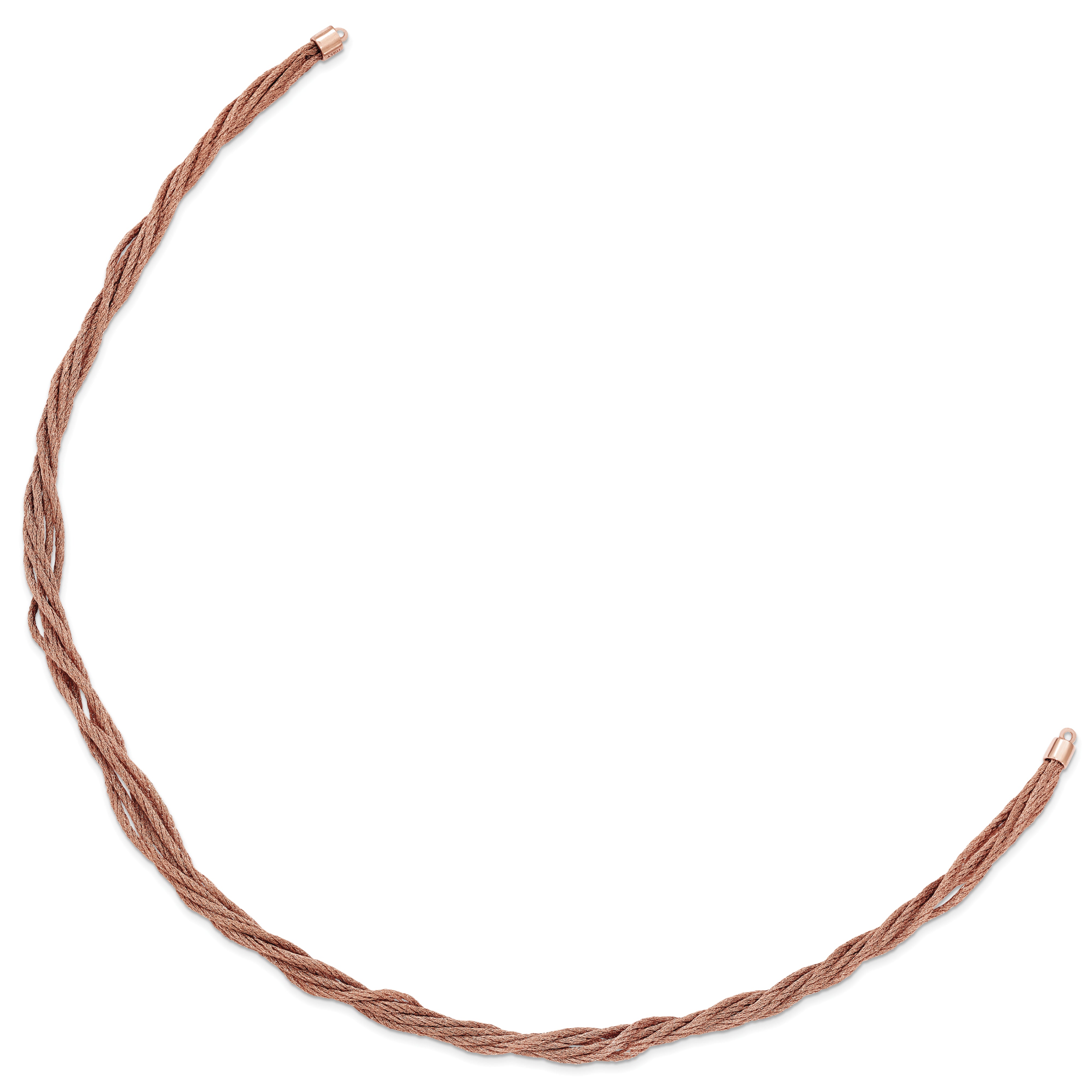 Sterling Silver Rose-tone Wire Mesh With 2IN Ext Necklace