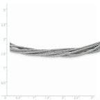 Sterling Silver Wire Mesh 6 Strand With 2IN Ext Necklace