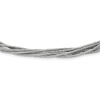 Sterling Silver Wire Mesh 6 Strand With 2IN Ext Necklace