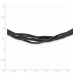 Sterling Silver Black Rhodium Wire Mesh With 2IN Ext Necklace