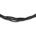 Sterling Silver Black Rhodium Wire Mesh With 2IN Ext Necklace