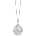 Sterling Silver Rhodium-plated Polished With  1.75in Ext. Necklace