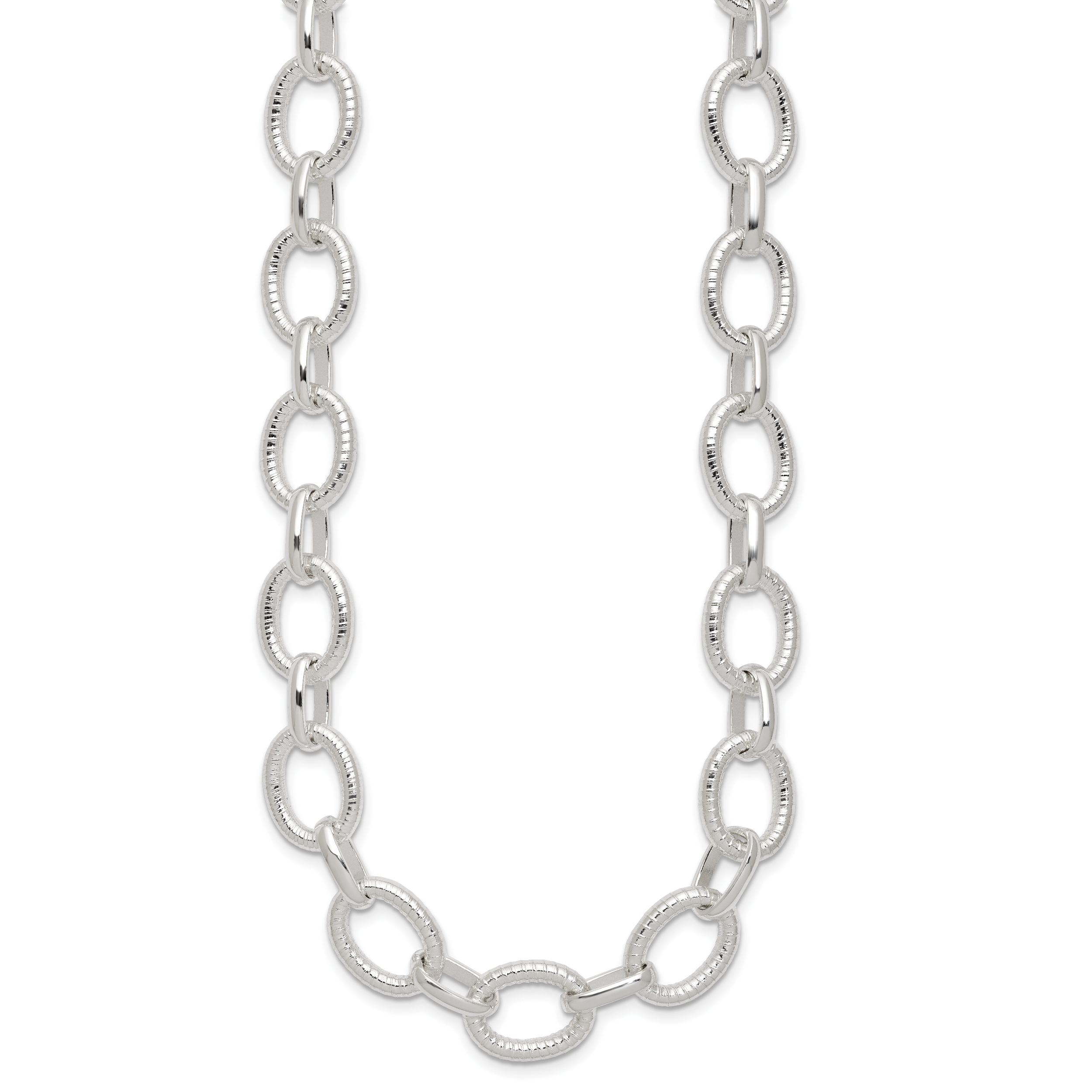 Sterling Silver Polished Fancy Link Necklace Secondary image