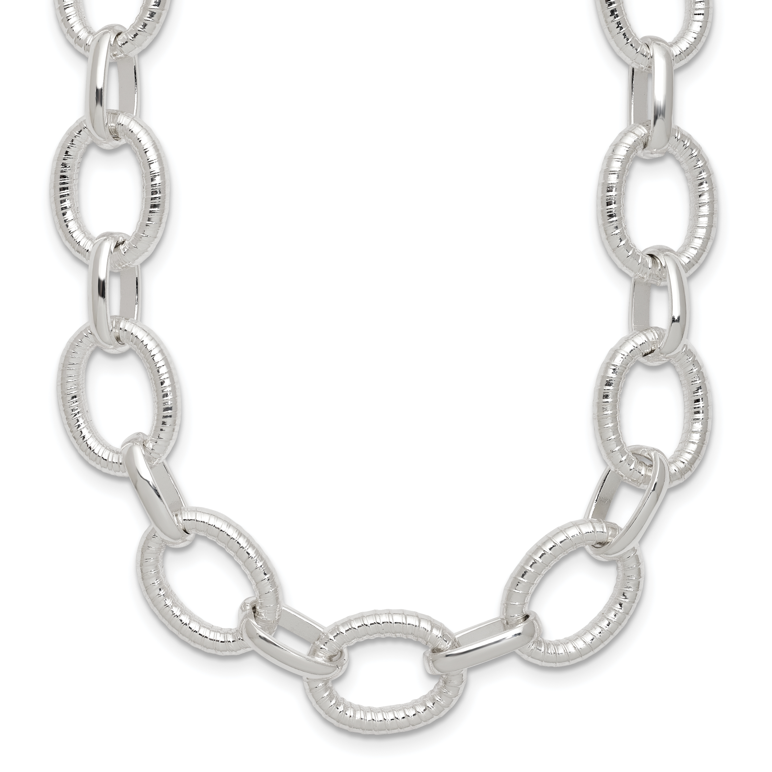 Sterling Silver Polished Fancy Link Necklace Main image