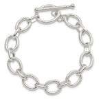 Fancy Link Chain in Sterling Silver, Textured, 7.5 Inch - Sophia Jewelers