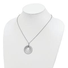 Sterling Silver Rhodium-plated D/C Multi-Circles With 2in ext Necklace